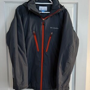 Columbia Men's Dark Gray Jacket with‎ Red Accents